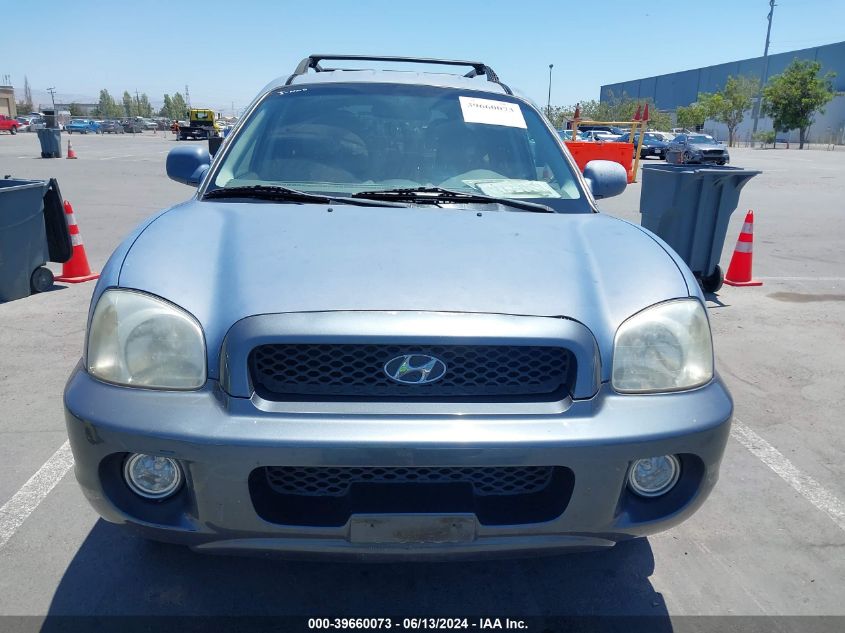 2002 Hyundai Santa Fe Gls/Lx VIN: KM8SC13DX2U255797 Lot: 39660073