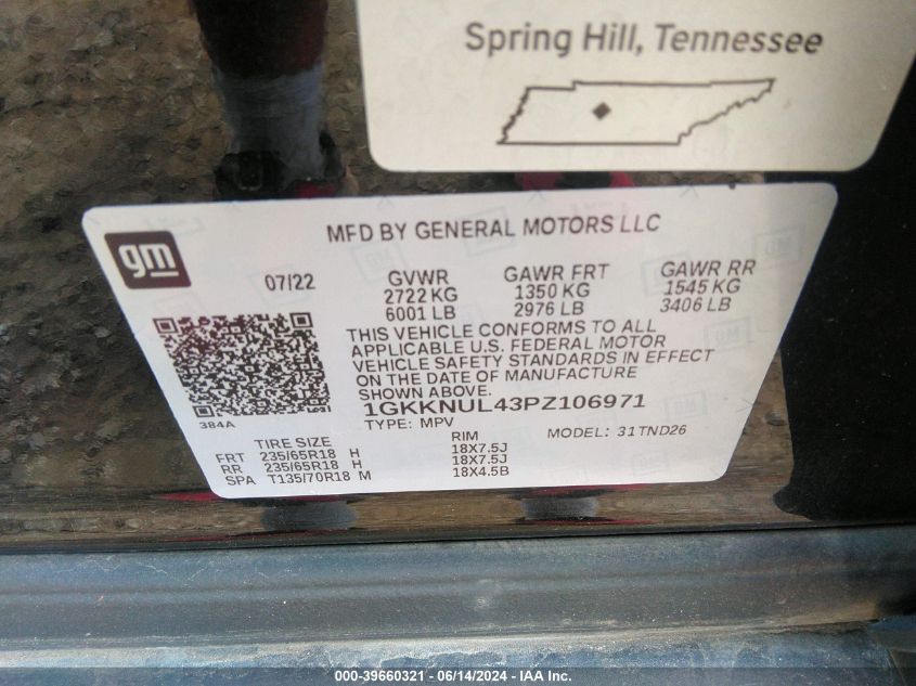 2023 GMC ACADIA AWD SLT - 1GKKNUL43PZ106971