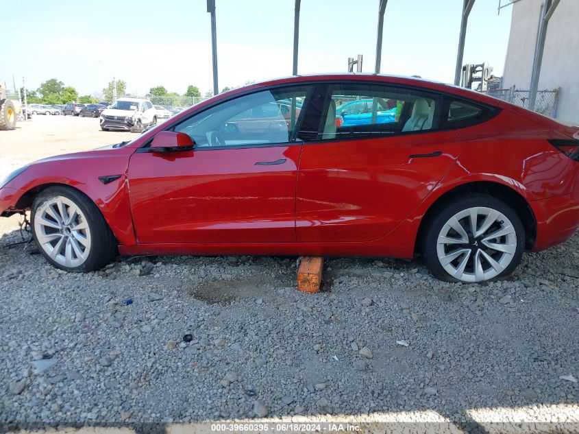 2022 Tesla Model 3 Rear-Wheel Drive VIN: 5YJ3E1EA6NF342454 Lot: 39660395