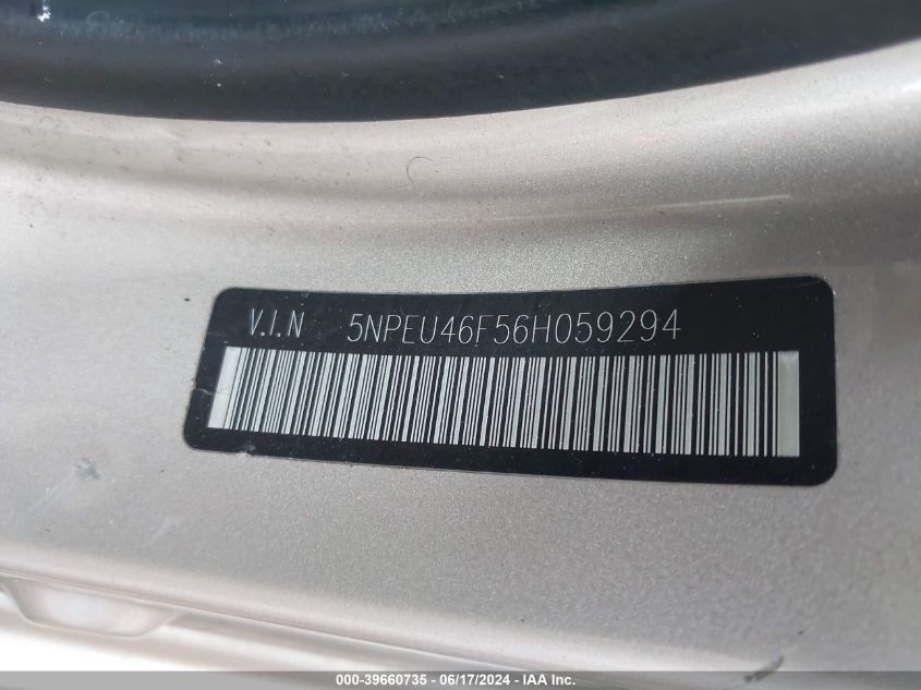 5NPEU46F56H059294 | 2006 HYUNDAI SONATA