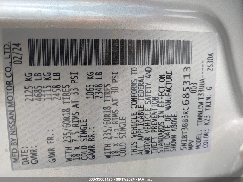 2024 NISSAN ROGUE SV INTELLIGENT AWD - 5N1BT3BB3RC685313