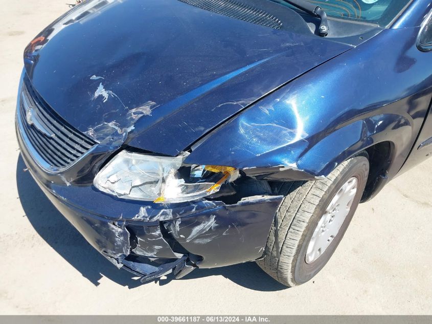 2002 Chrysler Town & Country Lx VIN: 2C4GP44312R643889 Lot: 39661187