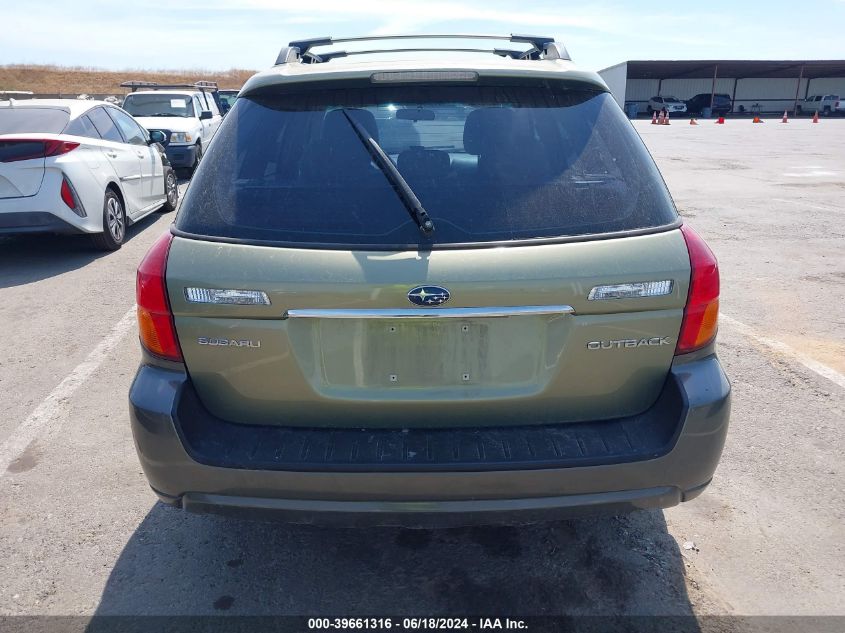 2006 Subaru Outback 2.5I VIN: 4S4BP61C167338535 Lot: 39661316