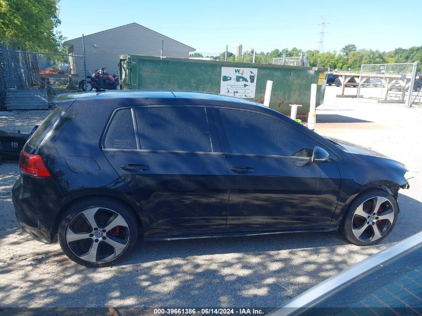 2015 Volkswagen Golf Gti 2.0T Se 4-Door VIN: 3VW4T7AU9FM014579 Lot: 39661386