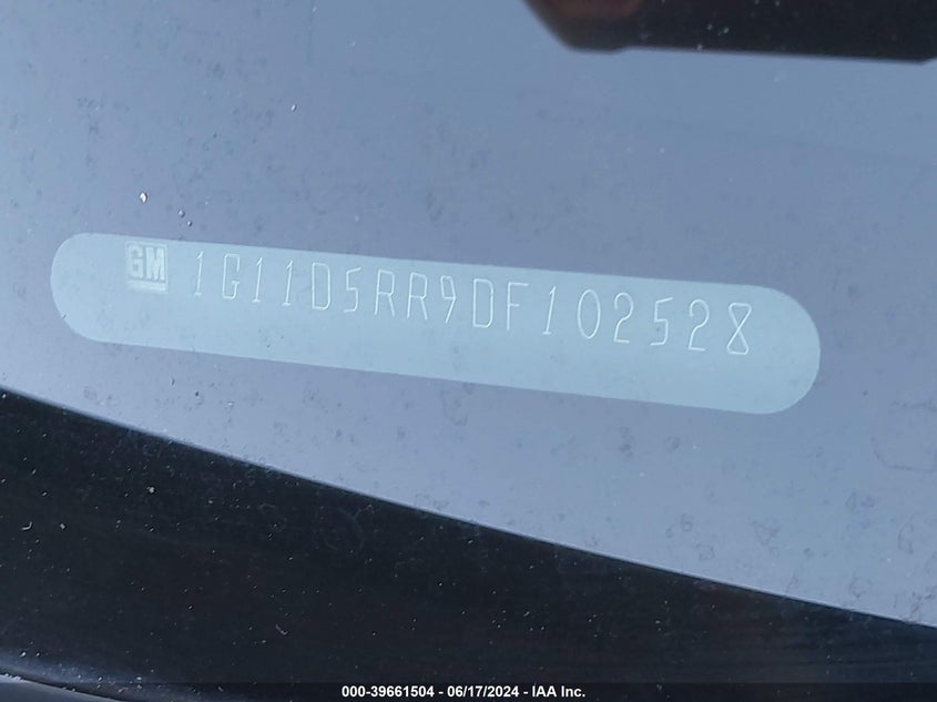 2013 Chevrolet Malibu Eco VIN: 1G11D5RR9DF102528 Lot: 39661504