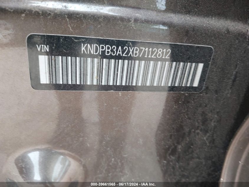 2011 Kia Sportage Lx VIN: KNDPB3A2XB7112812 Lot: 39661565