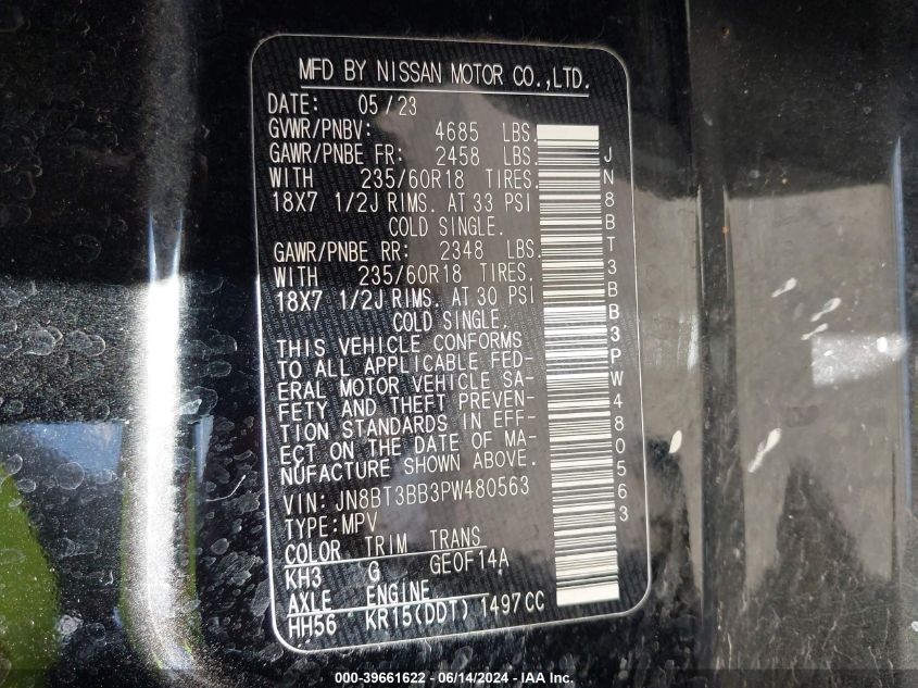 2023 NISSAN ROGUE SV - JN8BT3BB3PW480563