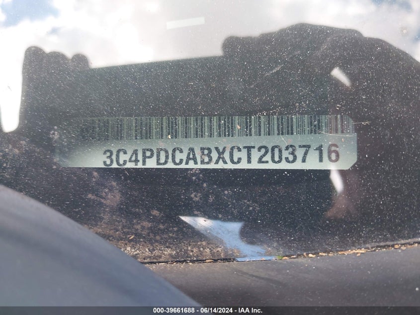 2012 Dodge Journey Se/Avp VIN: 3C4PDCABXCT203716 Lot: 39661688