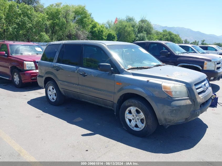 2007 Honda Pilot Lx VIN: 2HKYF18187H521033 Lot: 39661814