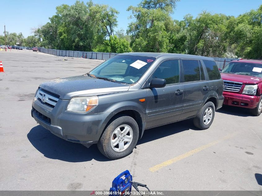 2007 Honda Pilot Lx VIN: 2HKYF18187H521033 Lot: 39661814