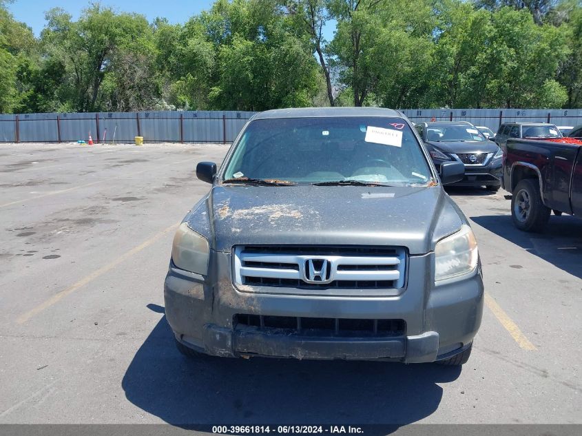 2007 Honda Pilot Lx VIN: 2HKYF18187H521033 Lot: 39661814