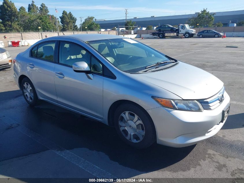 2012 Honda Civic Hybrid VIN: JHMFB4F39CS010398 Lot: 39662139