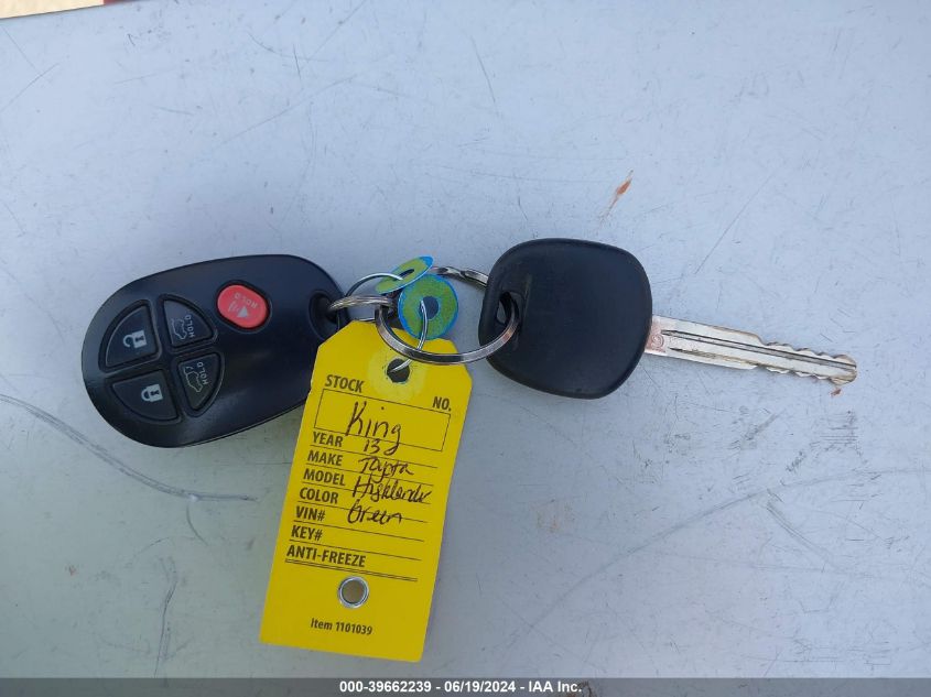 2013 Toyota Highlander Se V6 VIN: 5TDBK3EH8DS224736 Lot: 39662239