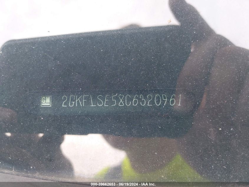 2012 GMC Terrain Sle VIN: 2GKFLSE58C6320961 Lot: 39662653