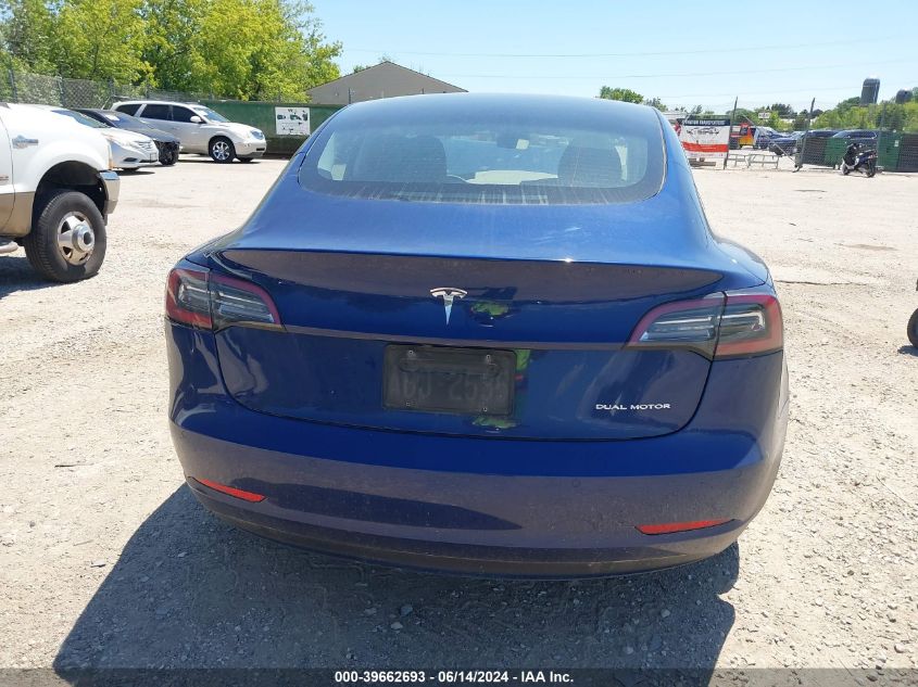 2022 Tesla Model 3 Long Range Dual Motor All-Wheel Drive VIN: 5YJ3E1EB6NF190927 Lot: 39662693