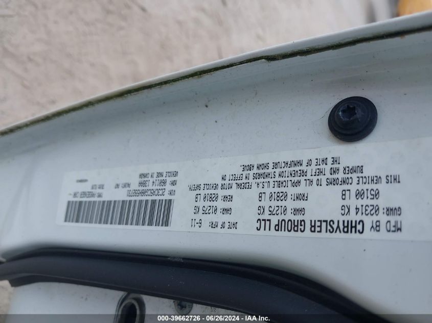 2011 Chrysler 300 Limited VIN: 2C3CA5CG0BH592731 Lot: 39662726