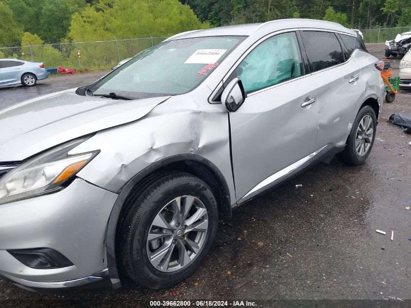 2015 Nissan Murano Sl VIN: 5N1AZ2MG1FN256717 Lot: 39662800