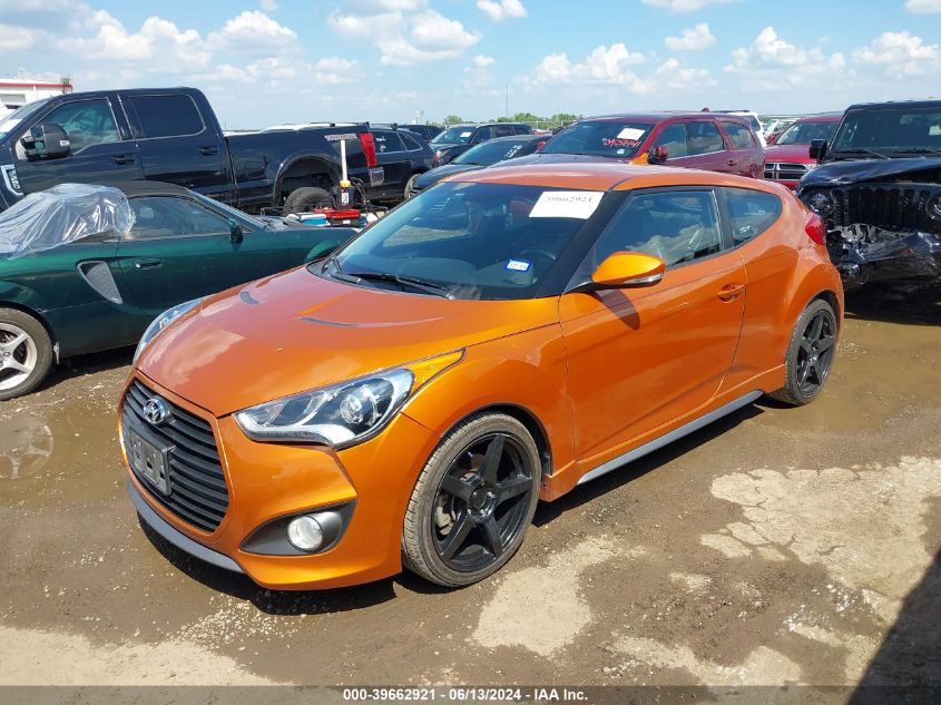 2014 Hyundai Veloster Turbo W/Black VIN: KMHTC6AE4EU184890 Lot: 39662921