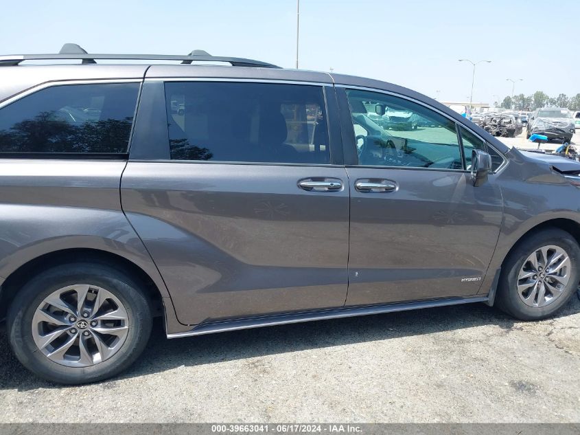 2021 Toyota Sienna Xle VIN: 5TDJRKEC9MS032005 Lot: 39663041