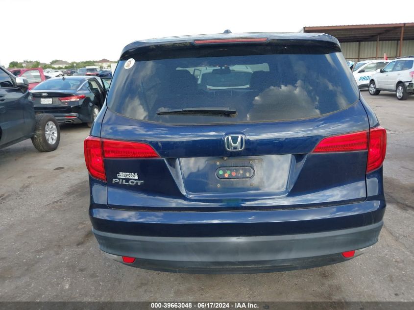 2016 Honda Pilot Ex VIN: 5FNYF5H38GB021087 Lot: 39663048