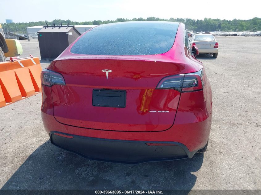 2024 Tesla Model Y Long Range Dual Motor All-Wheel Drive VIN: 7SAYGDEE6RA249864 Lot: 39663095