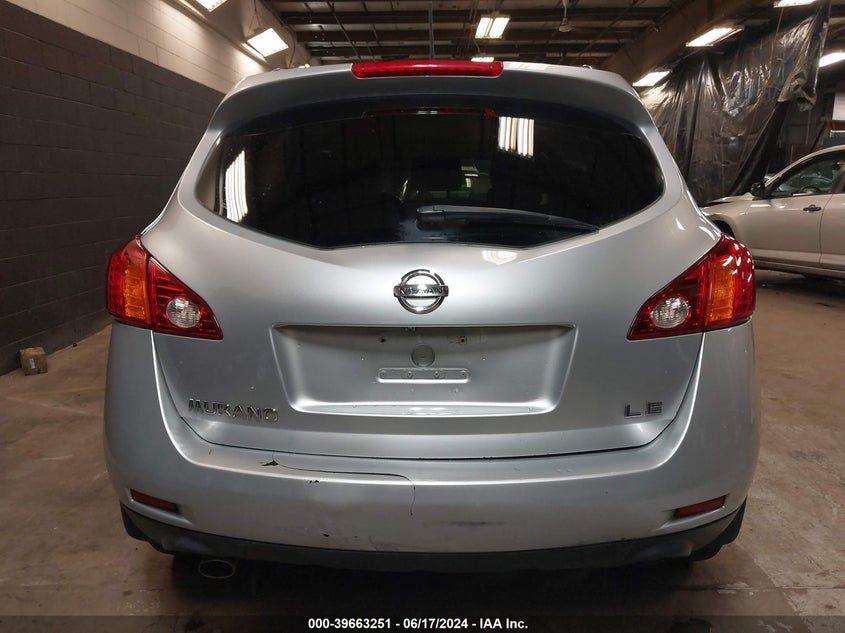2010 Nissan Murano Le VIN: JN8AZ1MW9AW122650 Lot: 39663251