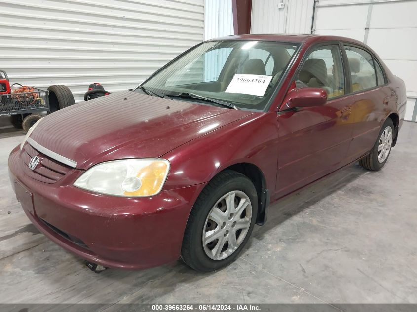 2003 Honda Civic Ex VIN: 2HGES26713H582790 Lot: 39663264