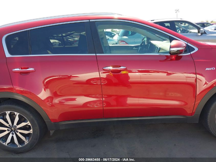 2018 Kia Sportage Ex VIN: KNDPNCAC2J7478259 Lot: 39663455