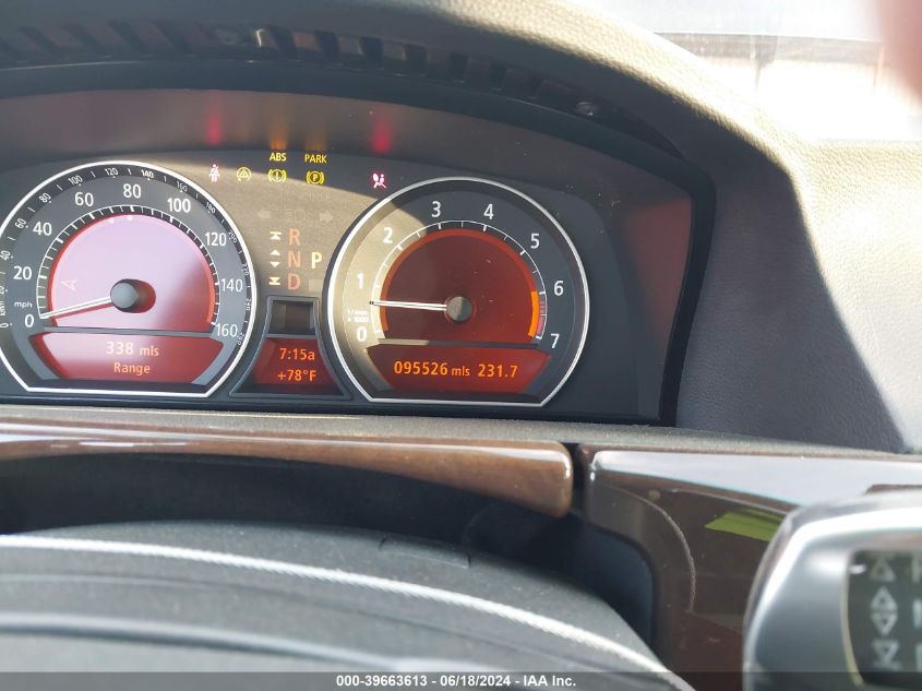 2007 BMW 750I VIN: WBAHL83547DT09843 Lot: 39663613