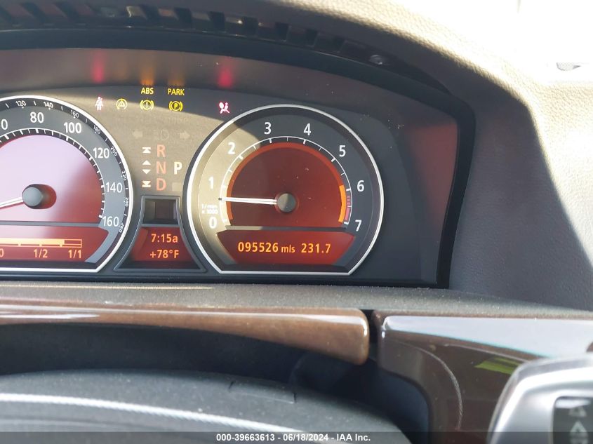 2007 BMW 750I VIN: WBAHL83547DT09843 Lot: 39663613