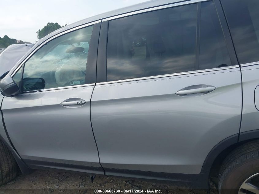 2018 Honda Pilot Ex-L VIN: 5FNYF6H72JB015270 Lot: 39663730