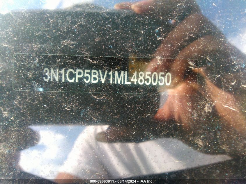 2021 Nissan Kicks S Xtronic Cvt VIN: 3N1CP5BV1ML485050 Lot: 39663811