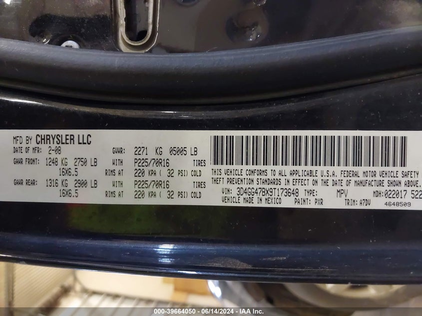 2009 Dodge Journey Se VIN: 3D4GG47BX9T173648 Lot: 39664050