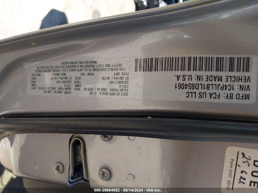 2020 Jeep Cherokee Latitude Plus Fwd VIN: 1C4PJLLB1LD654061 Lot: 39664052