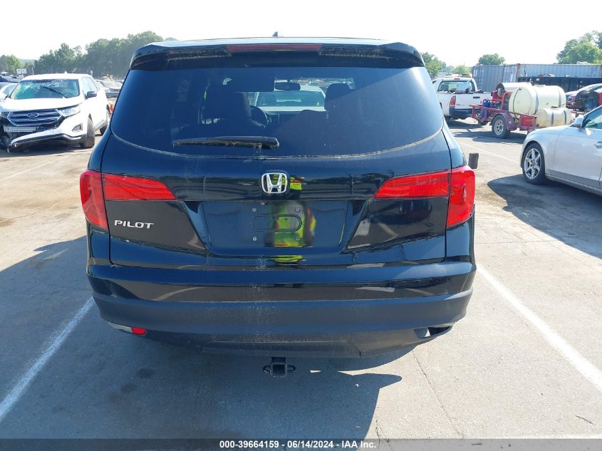 2016 Honda Pilot Ex-L VIN: 5FNYF5H58GB016652 Lot: 39664159