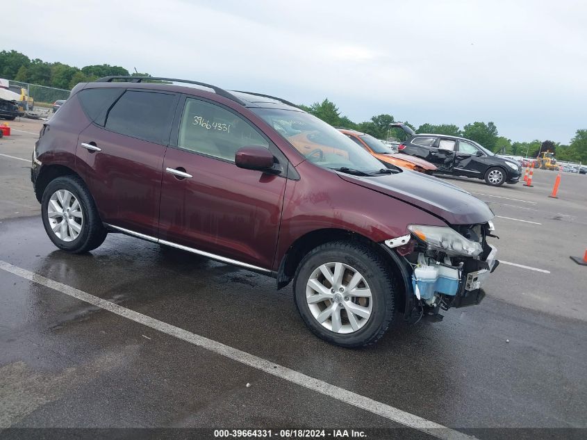 2013 Nissan Murano Sl VIN: JN8AZ1MW1DW300992 Lot: 39664331