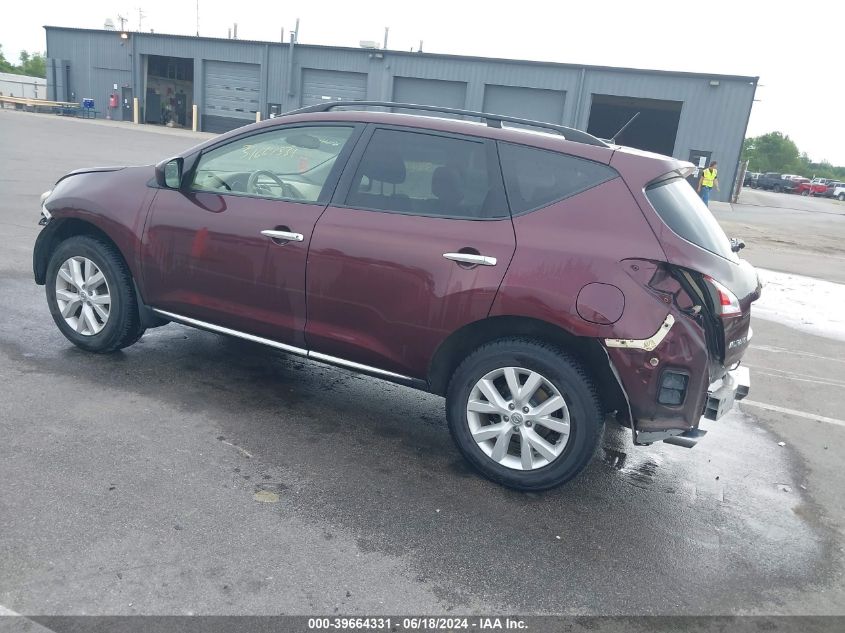 2013 Nissan Murano Sl VIN: JN8AZ1MW1DW300992 Lot: 39664331