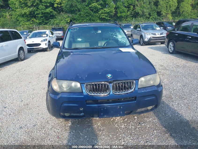 2006 BMW X3 3.0I VIN: WBXPA934X6WG83027 Lot: 39664359