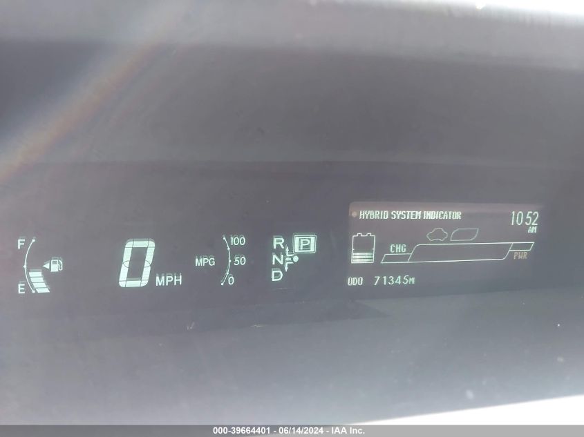 2013 Toyota Prius Two VIN: JTDKN3DU4D1630208 Lot: 39664401