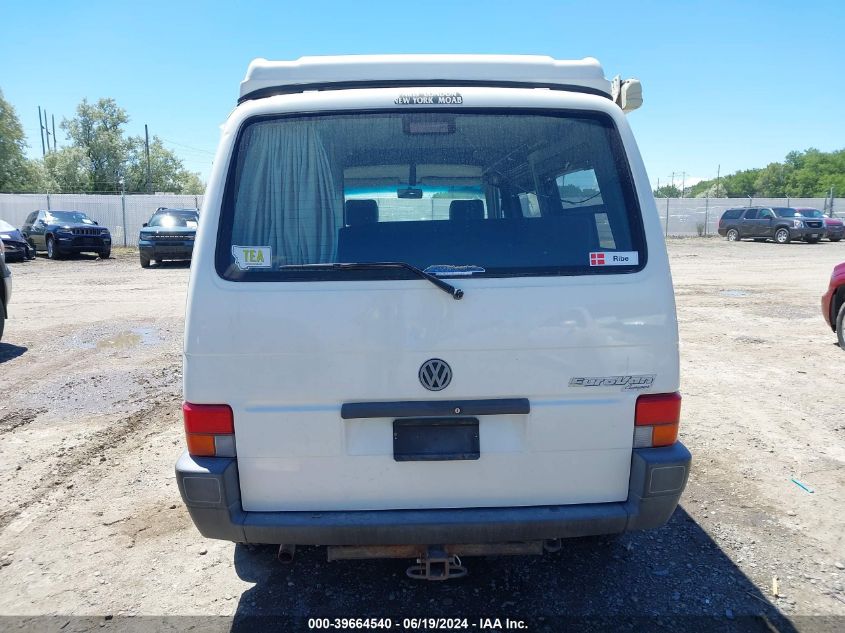 1995 Volkswagen Eurovan Camper/Transporter VIN: WV2EE0706SH002760 Lot: 39664540