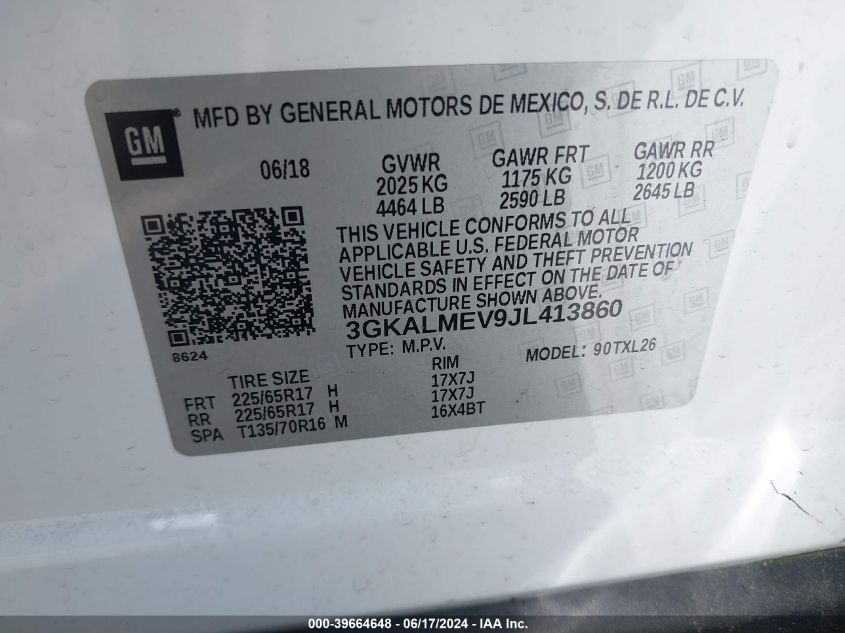 2018 GMC TERRAIN SLE - 3GKALMEV9JL413860