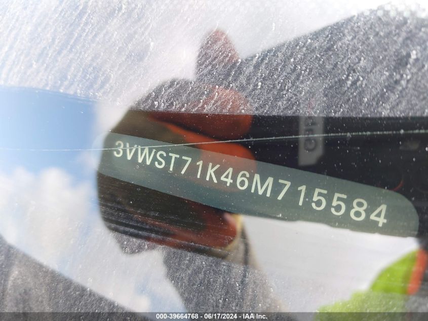 2006 Volkswagen Jetta Tdi VIN: 3VWST71K46M715584 Lot: 39664768