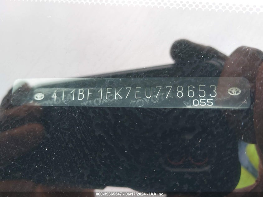 2014 Toyota Camry Se VIN: 4T1BF1FK7EU778653 Lot: 39665347