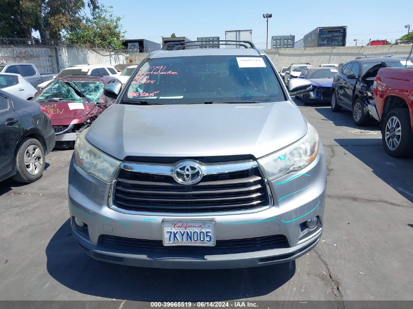 2015 Toyota Highlander Xle V6 VIN: 5TDKKRFH4FS087475 Lot: 39665519