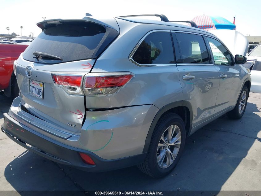 2015 Toyota Highlander Xle V6 VIN: 5TDKKRFH4FS087475 Lot: 39665519