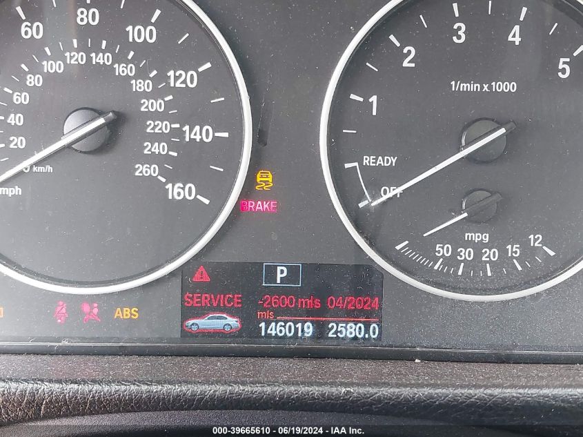 2013 BMW 328I xDrive VIN: WBA3B5G54DNS03694 Lot: 39665610