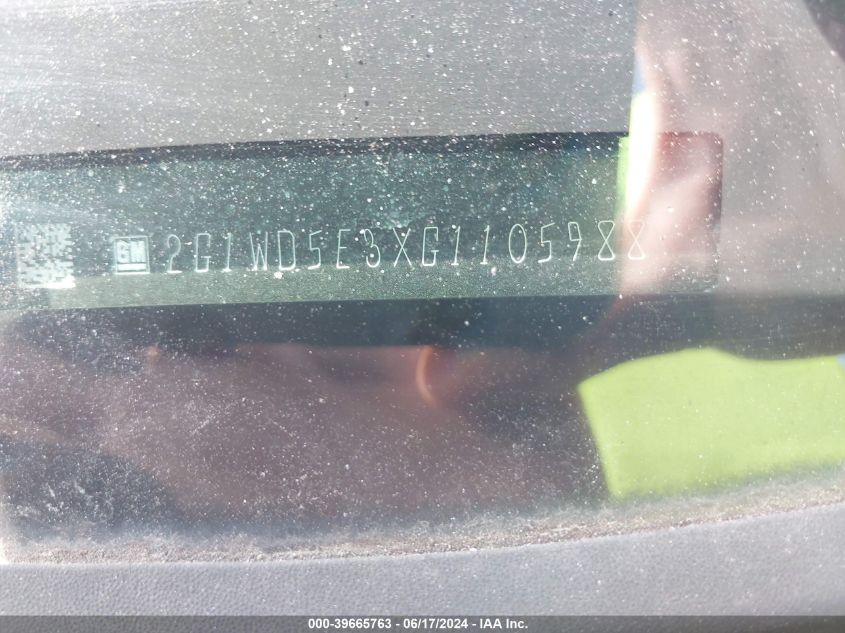 2016 Chevrolet Impala Limited Police VIN: 2G1WD5E3XG1105988 Lot: 39665763