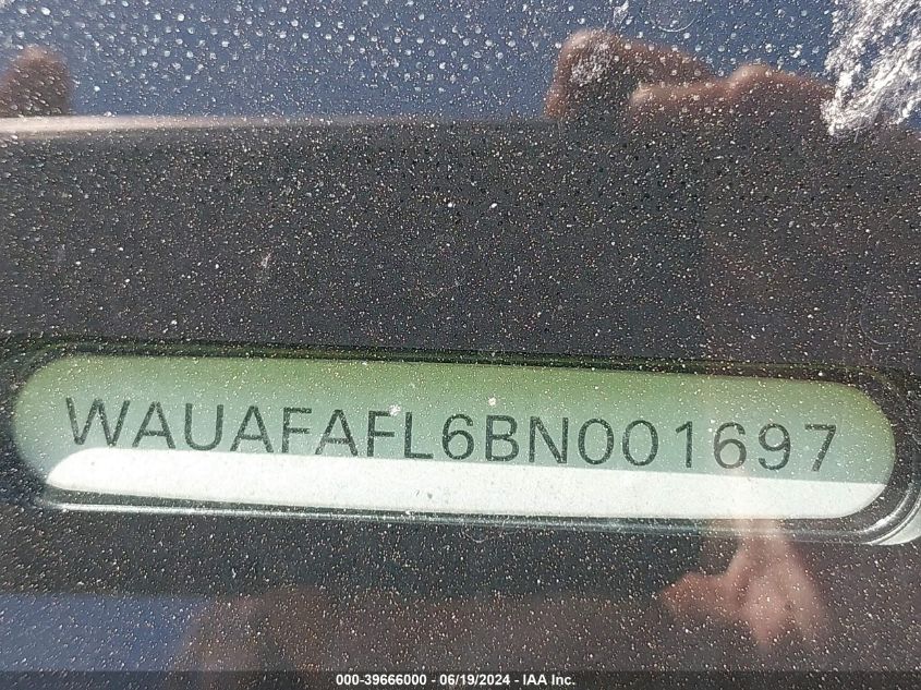 2011 Audi A4 2.0T Premium VIN: WAUAFAFL6BN001697 Lot: 39666000