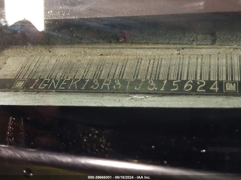 1996 Chevrolet Tahoe K1500 VIN: 1GNEK13R3TJ315624 Lot: 39666001