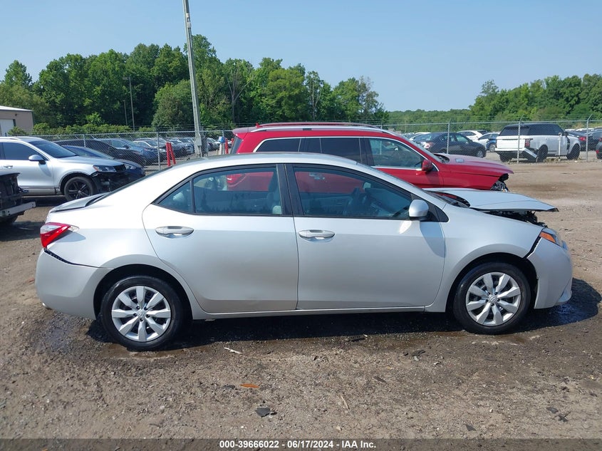 2016 Toyota Corolla Le VIN: 2T1BURHE2GC614582 Lot: 39666022